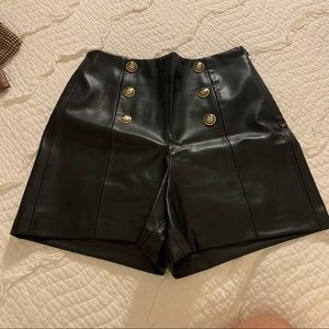 Zara Faux Leather Shorts